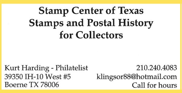 Stamp Center of Texas (Kurt Harding please call - no website available)